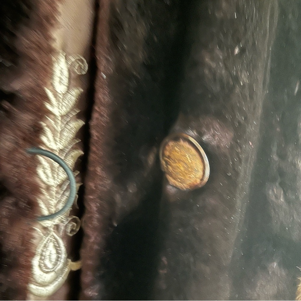 Vintage Brown Fur Long Coat Mink Fur Collar Custom Made - Classy Elegant Luxury - Picture 7 of 16